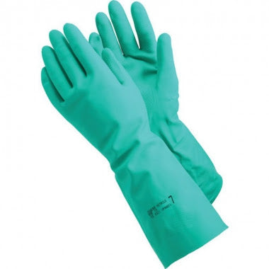 Reusable Green Nitrile Gloves 13", 11 mil, - 12 pairs/Bag