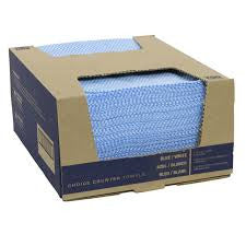 Food Service Towel Wipes, Blue/White - 200 /Box