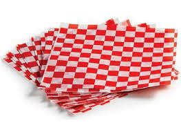 Wax Paper Red Checker - 12" x 12" -  1000 Sheets/Case