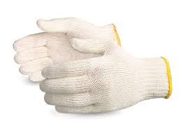 Plain String Knit Cotton Gloves - 12 Pairs / Bag