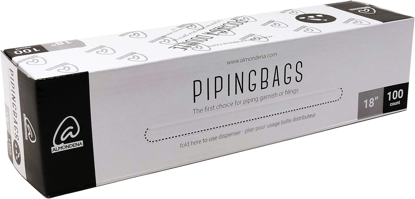 Disposable Piping Pastry Bags Clear 18" Medium, 100 Bags / Box - 1 Box