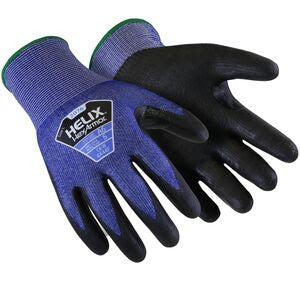 HPPE Cut-Resistant Gloves, Polyurethane Palm Coated, Level A4, Blue/Black- 1 Pair