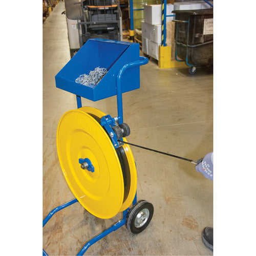 Strapping Cart for Poly and Polyester Straps, Economy, Fits 8x8", 16x3" and 16x6" Core - 1 Each