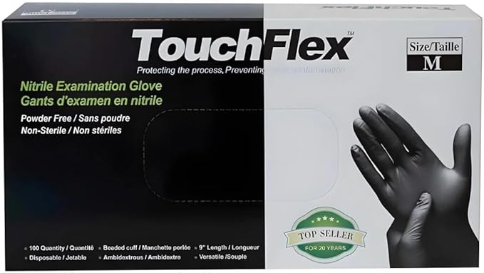 Black Nitrile Disposable Glove 5 mil Powder-Free - 100 / Box